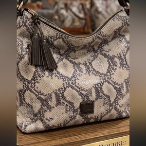 Dooney & Bourke Beige and Brown large Python Print Sloan Hobo   Like New…
